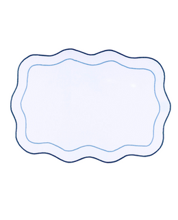 Off White/ Blue Wave Placemat